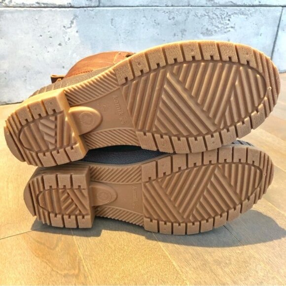 KAMIK Women Genuine Leather Brown Rubber Waterproof Outdoor Winter Boots Booties - Picture 5 of 12